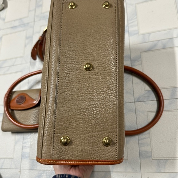 Dooney & Bourke Tan and Brown Leather Satchel - Picture 6 of 9